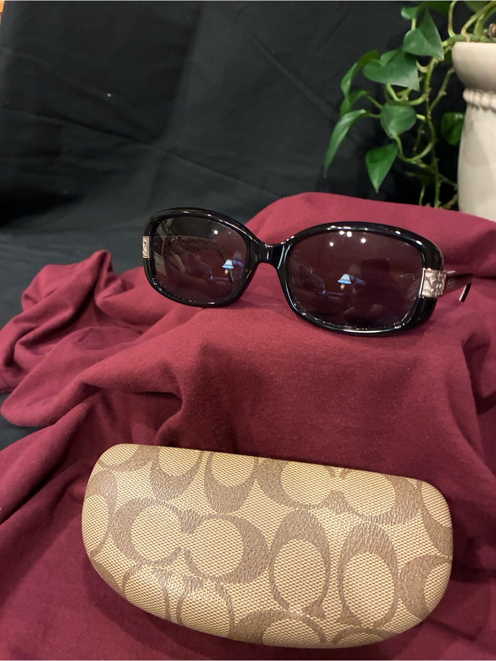 Coach HC8003 Lillian Prescription Sunglasses Black, Silver Accents, Case (ABBA)